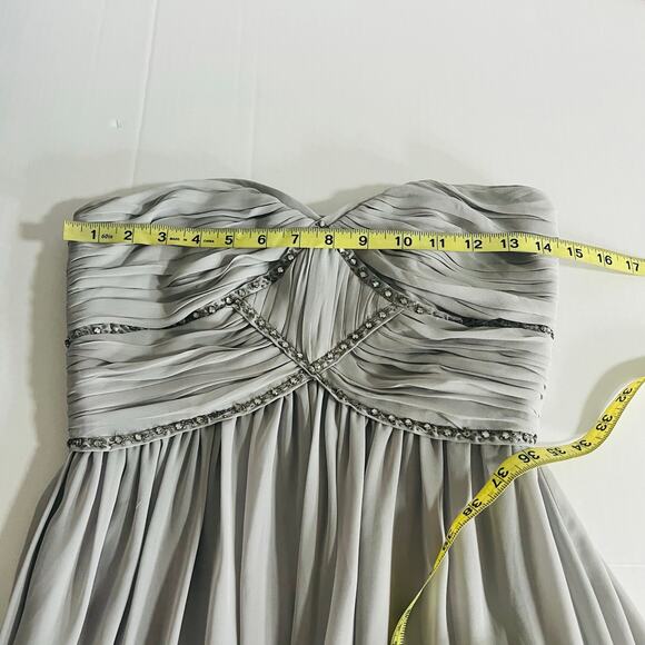 Pearl Georgina Chapman Slate Studded Strapless Maxi Dress Size 4 - Picture 5 of 7